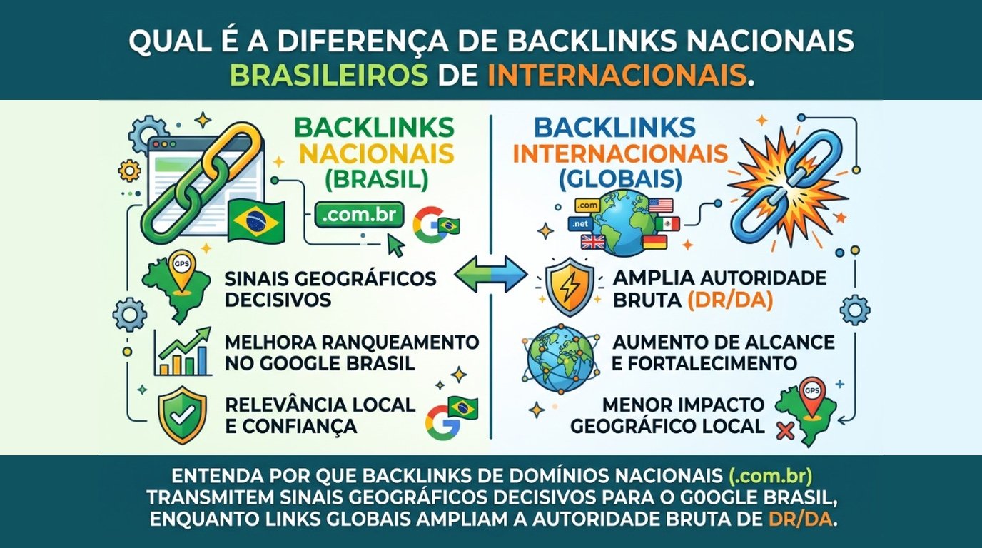 Diferença entre backlinks nacionais brasileiros e internacionais