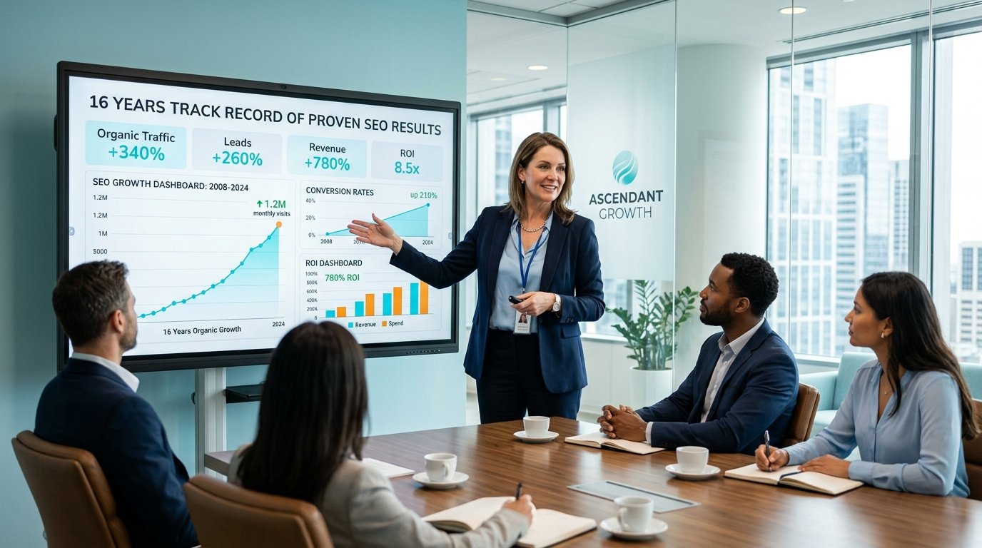 16 Anos de Experiência em Resultados Comprovados de SEO